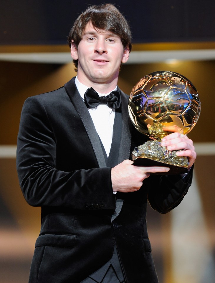 Messi made it two in a row in 2010 after winning back-to-back Ballons d'Or