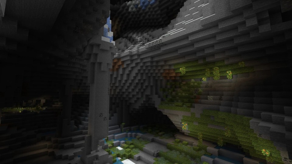 Dripstone caves, lush caves, and large ore veins have been introduced