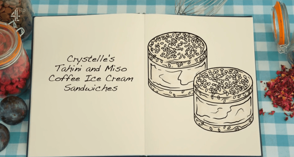 Crystelle revealed she would be using miso in the ice cream sandwiches