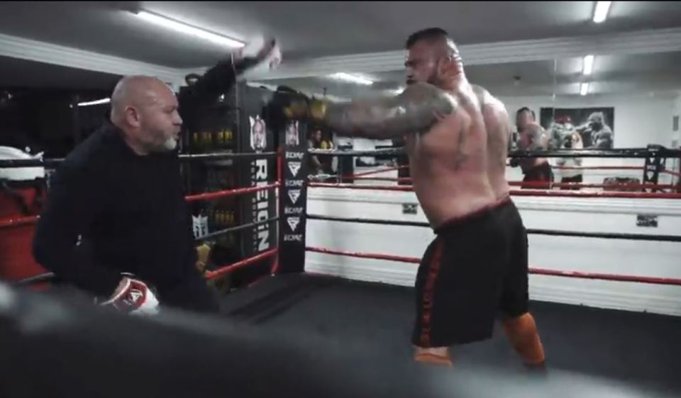 Eddie Hall showed off his explosive power in a training clip he posted on Instagram