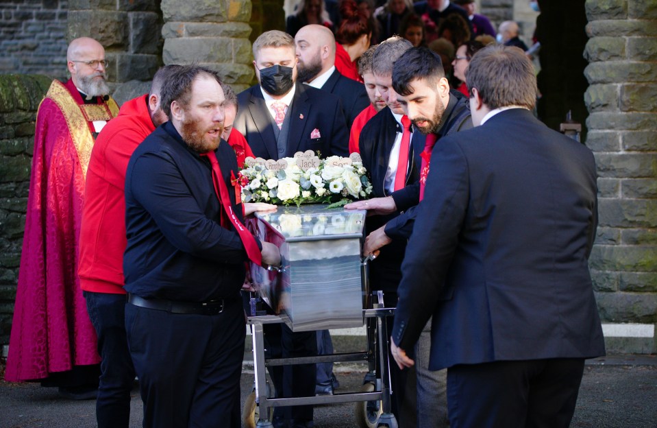 The youngster's mum said an emotional goodbye at the service