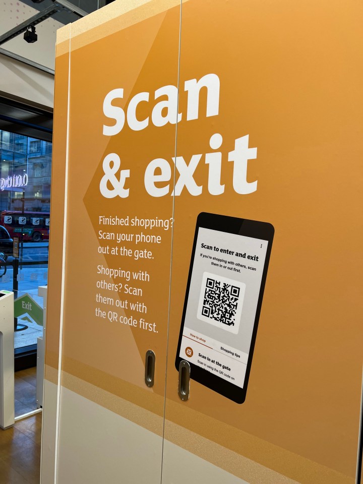 You need to scan the QR code on your phone again when you leave