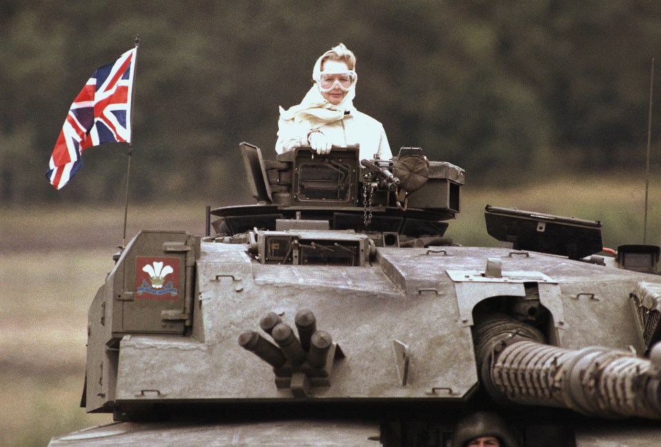 Ms Truss warned Russia against invasion plans in a scene resembling that of the Iron Lady in 1986 who was pictured in a Challenger tank