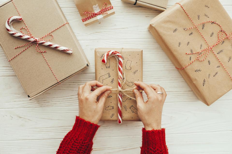 Parcel paper can be a chic and affordable alternative to foil wrapping paper