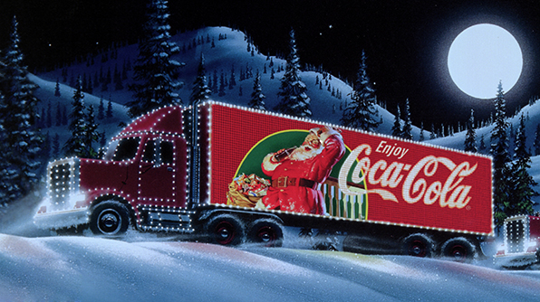 The iconic Coca-Cola red Christmas truck first appeared on screens in 1995