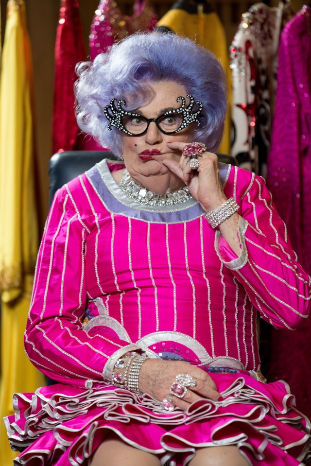 Barry as his comedy character Dame Edna