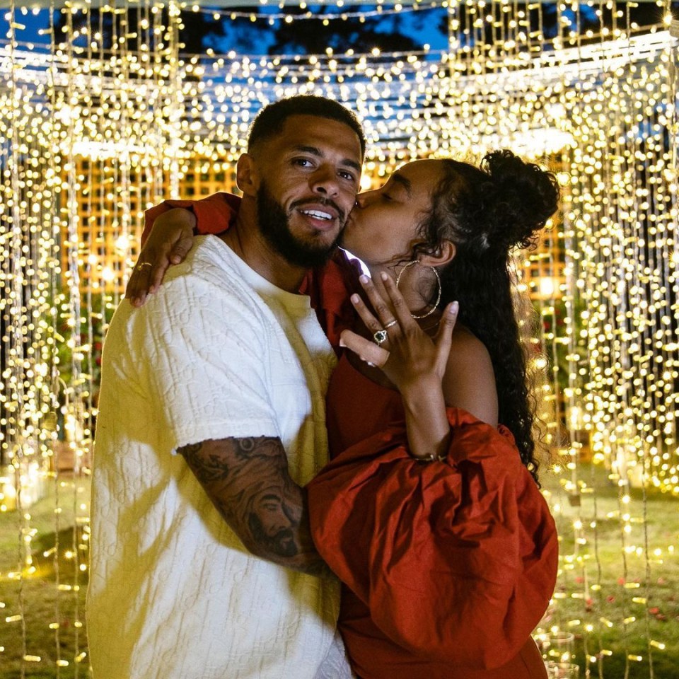 Leigh-Anne with her fiance Andre Gray