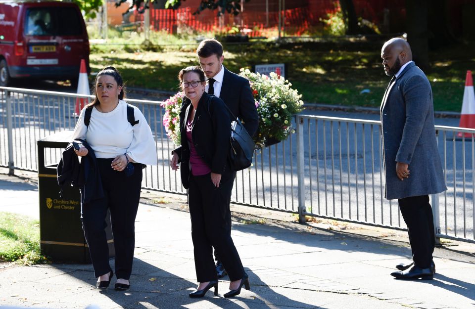 Mendy's legal team are seen outside court in August