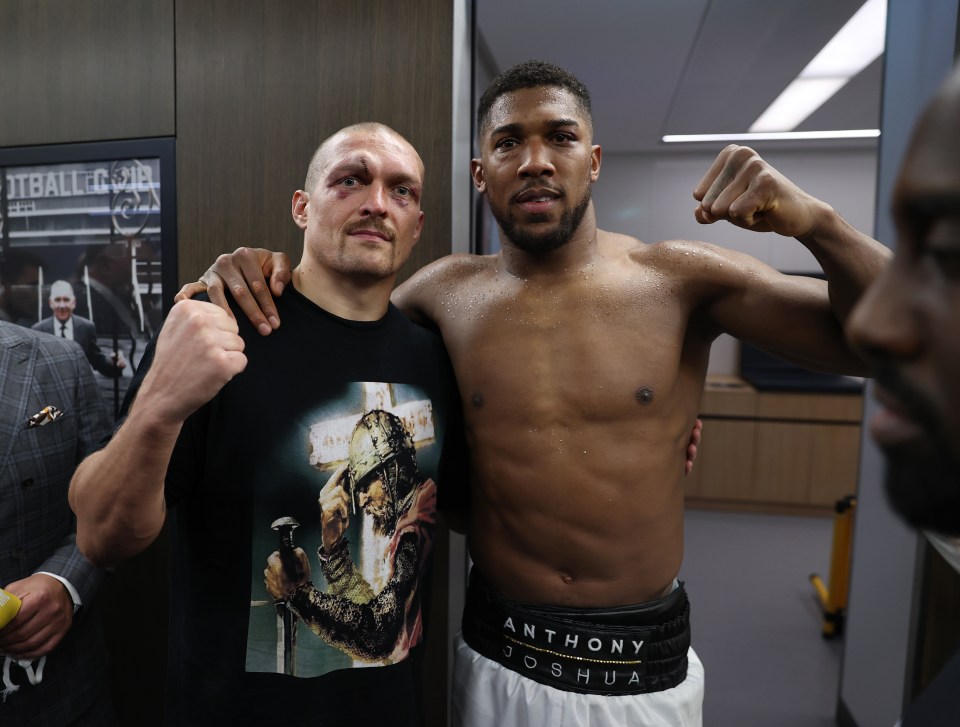 Oleksandr Usyk and Anthony Joshua after their fight