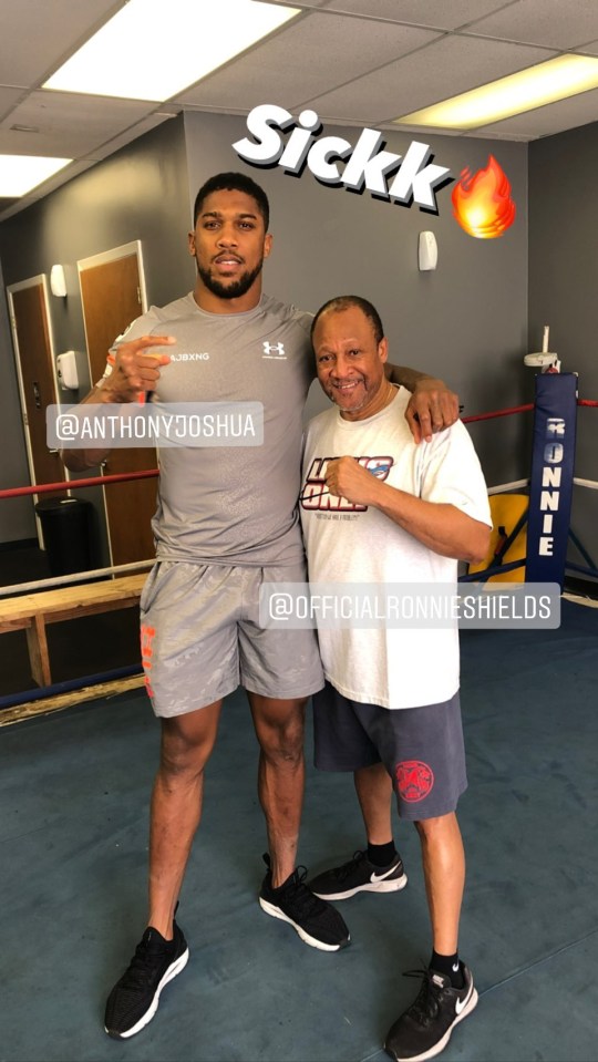 AJ trained with renowned coach Ronnie Shields during his recent trip