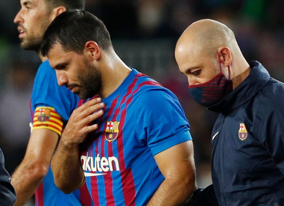 Sergio Aguero suffered breathing problems against Alaves and was forced off