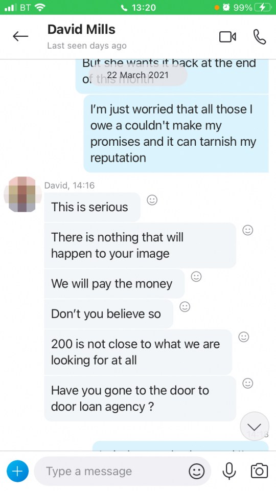 The scammer would suggest Maria use loans to give him money