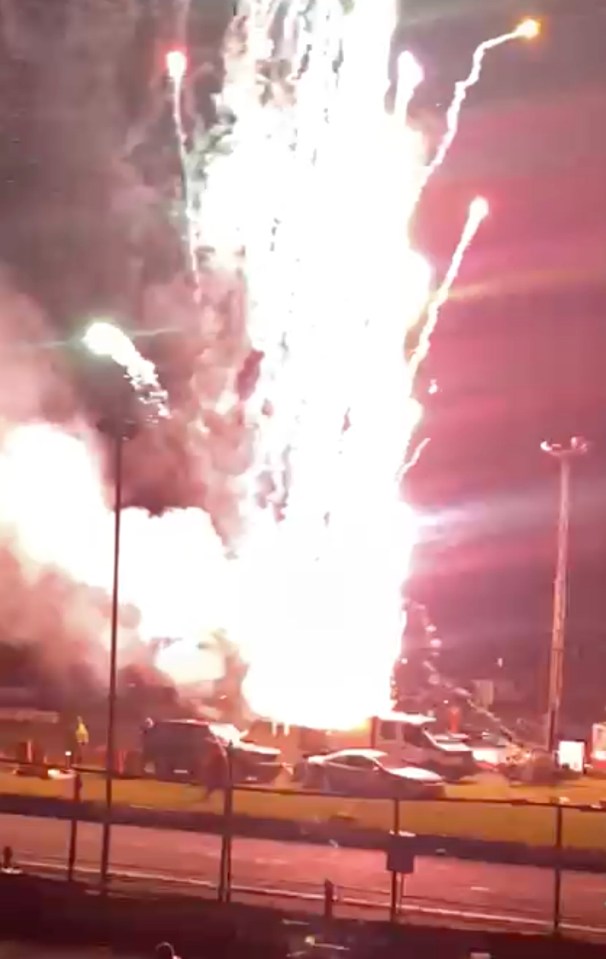 Hundreds of people were watching the display at Ringwood Raceway on Saturday night