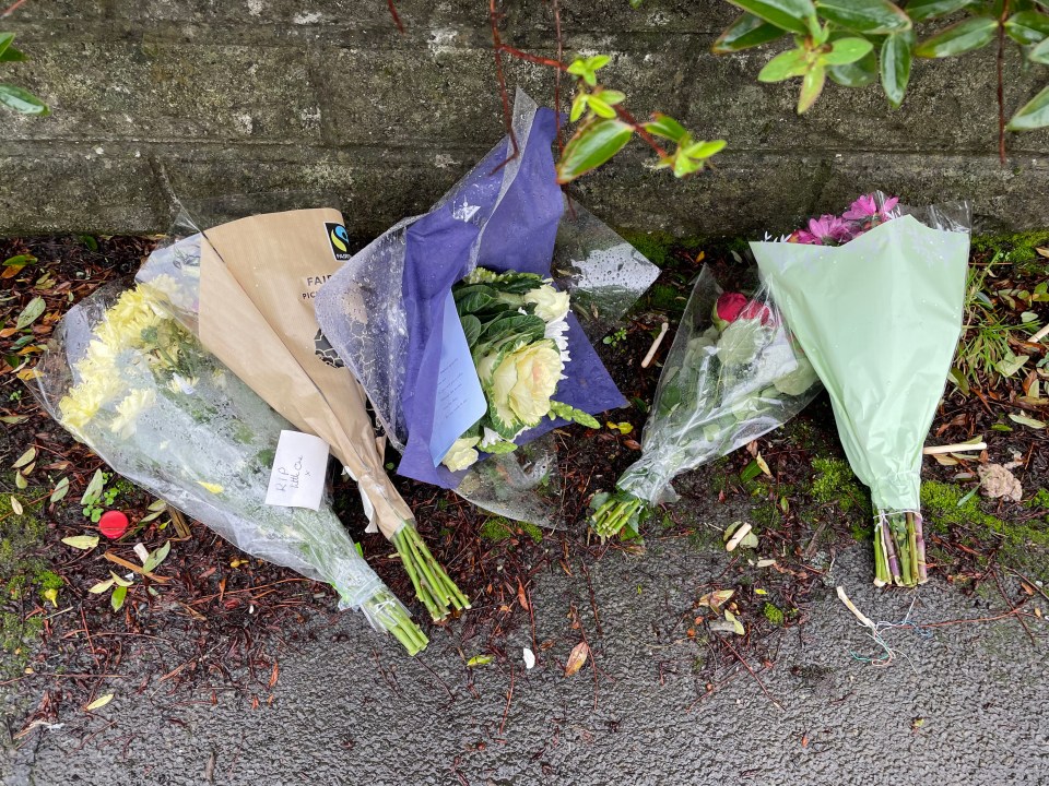 Flowers left at the scene for Jack