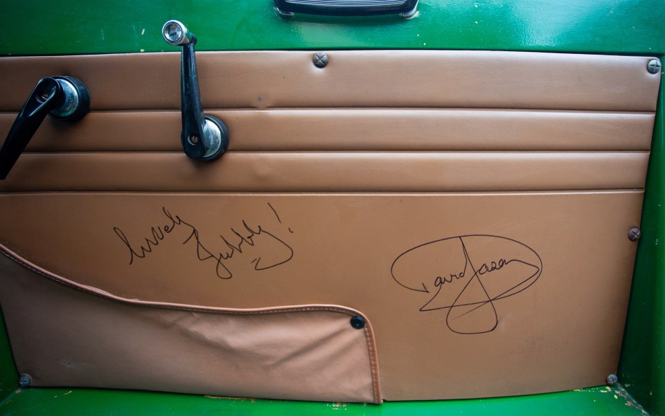 The iconic van even boasts the actor’s signatures