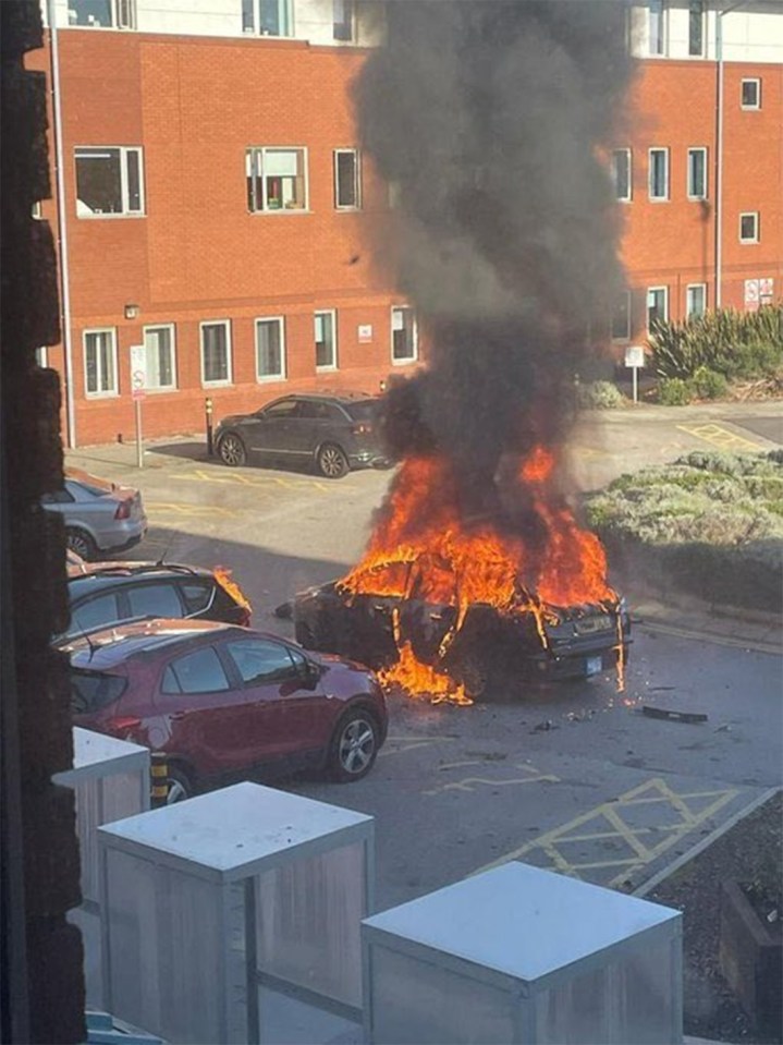 The suicide bomber  blew himself up in a taxi at the Liverpool Women's Hospital