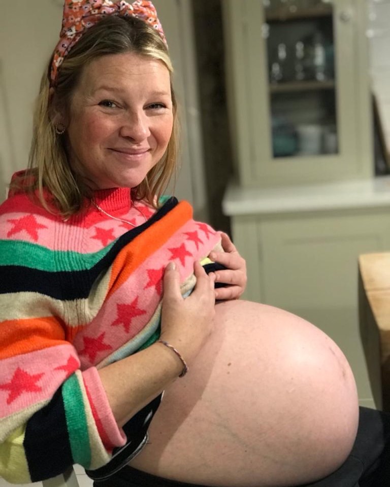 Joanna Page has posted a picture of her baby bump saying: ‘Not long now’