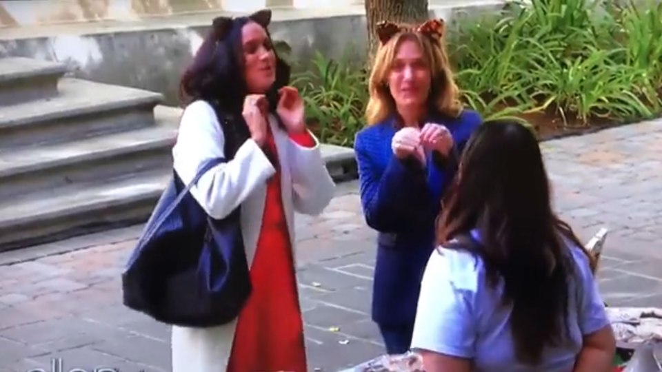 Meghan Markle starts singing 'meow, meow, meow' in the cringe-worthy skit on Ellen's show