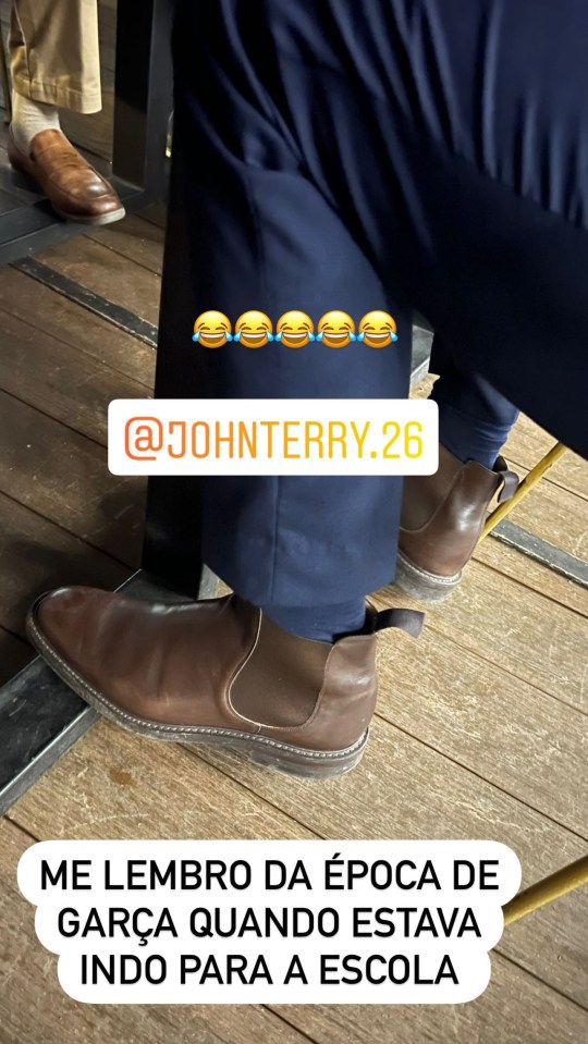 Carlos started the exchange with this snap of Terry's shoes