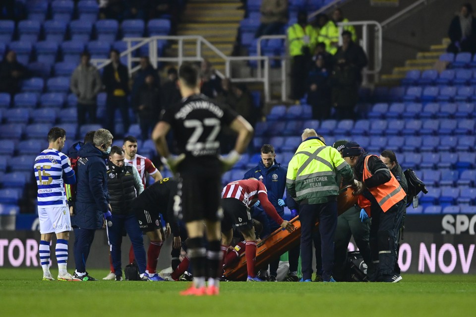 Fleck was stretchered off after collapsing on the pitch against Reading on Tuesday night