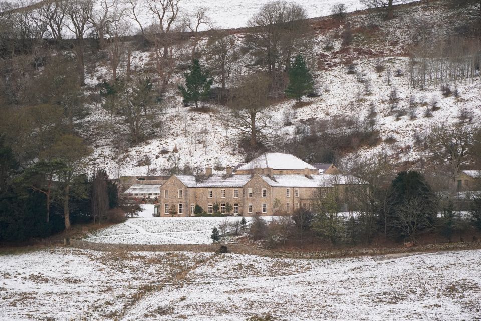 Snow covered fields at the village of Stainton, North Yorkshire, amid freezing conditions