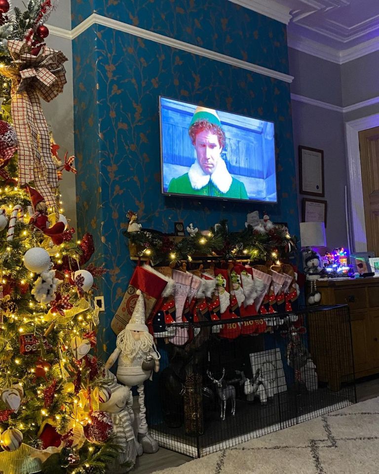 To celebrate, the family settled down to watch their 'favourite film' Elf