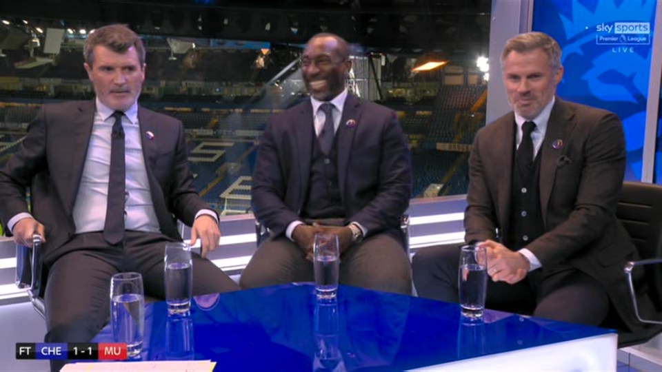 Jimmy Floyd Hasselbaink was in hysterics as Roy Keane and Jamie Carragher rowed about Cristiano Ronaldo