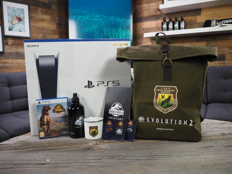 All this - Sony PS5, Jurassic World Evolution 2 and merch - could be under YOUR Christmas tree!