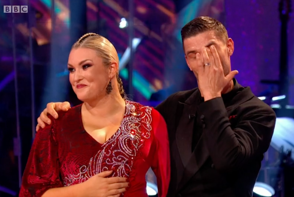 Aljaz wiped away tears after appearing to 'quit'