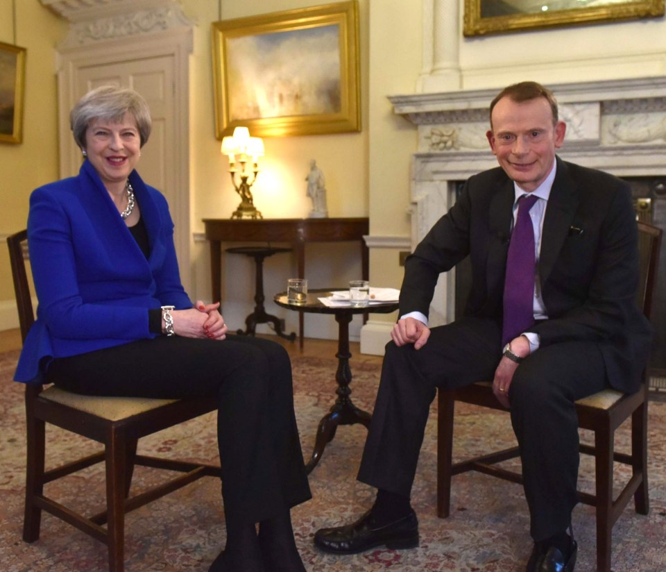 Theresa May during an interview on the Andrew Marr Show in 2018, when she was PM