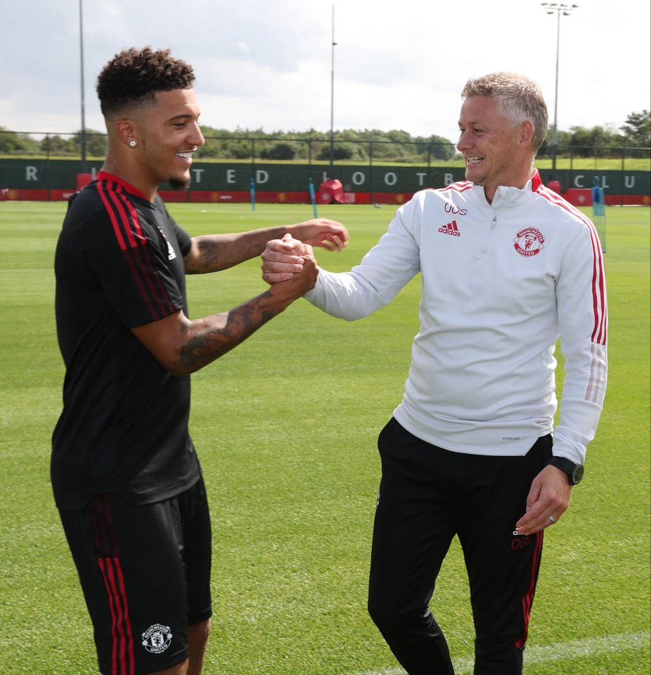 Ole Gunnar Solskjaer has been using Jadon Sancho as a right wing-back in training