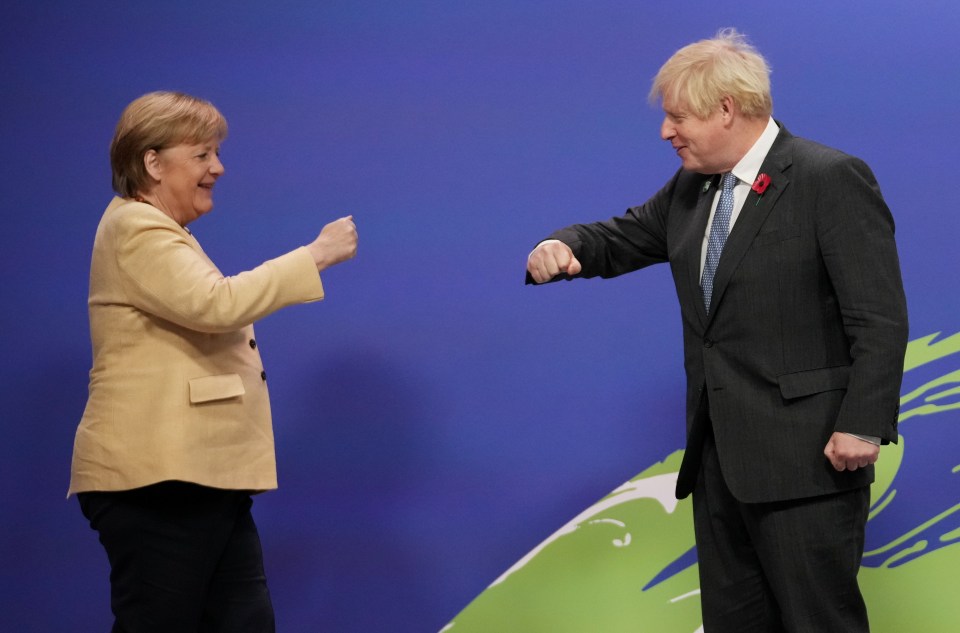 Boris Johnson told world leaders including Germany's Angela Merkel: 'Humanity has long since run down the clock on climate change'