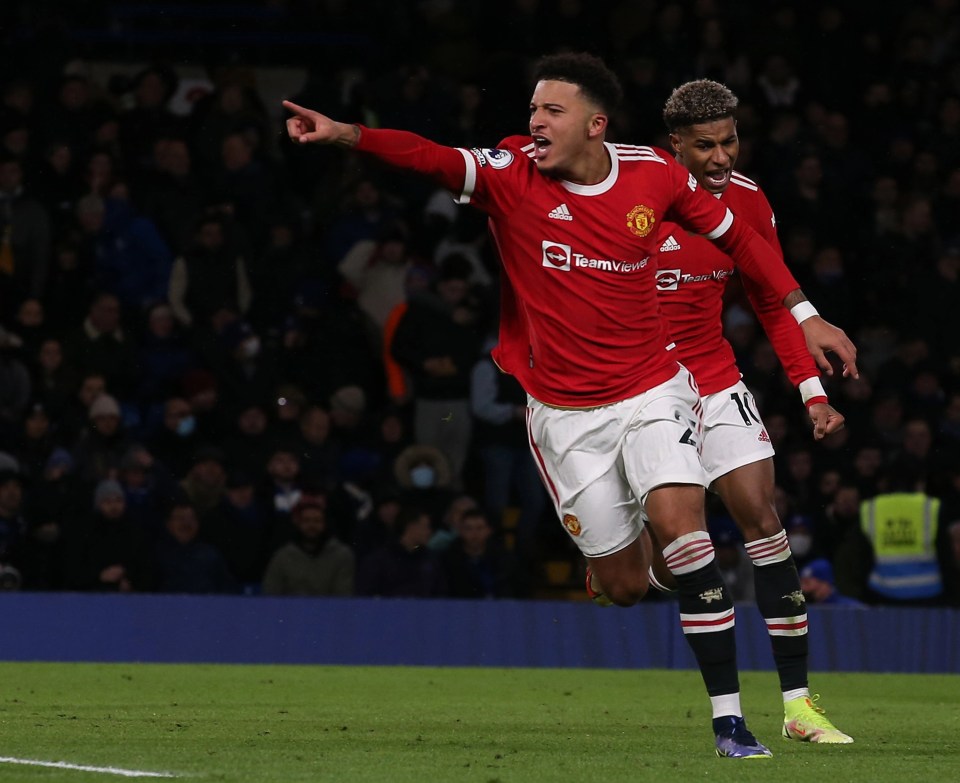 Manchester United's Jadon Sancho finally scored a Premier League goal in the 1-1 draw with Chelsea