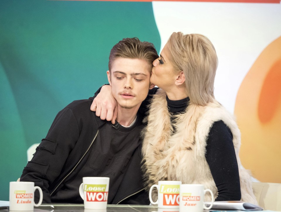 With son Kai, 23, during an appearance on Loose Women