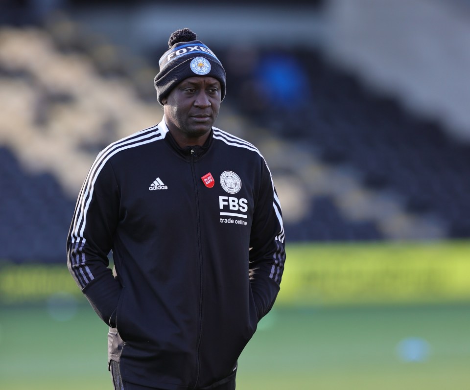 Emile Heskey will oversee Leicester Women’s training ahead of their league cup game against Manchester United