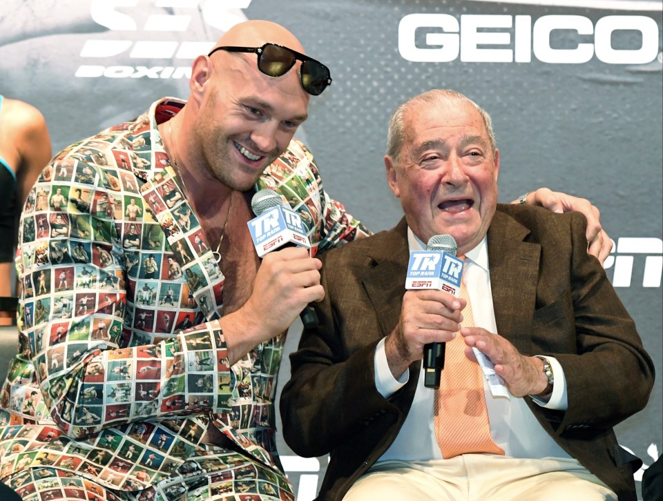 Tyson Fury pictured with promoter Bob Arum