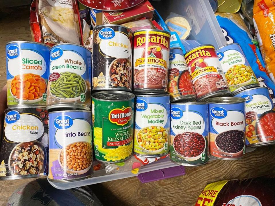 The family have canned food to last up to six months