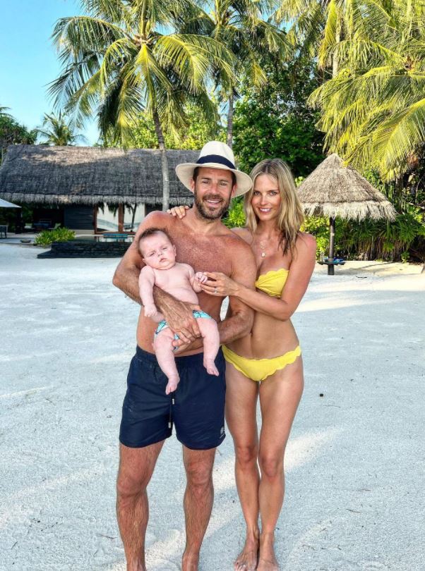 Jamie Redknapp and his wife Frida Andersson-Lourie with their baby Raphael