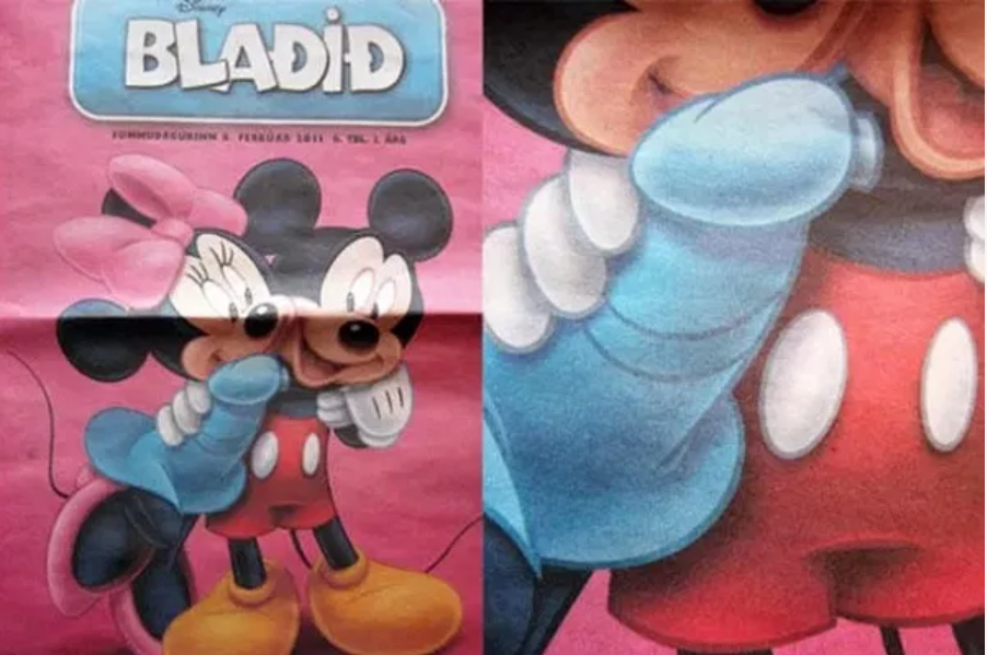 Mickey and Minnie Mouse didn't escape the rude innuendos either