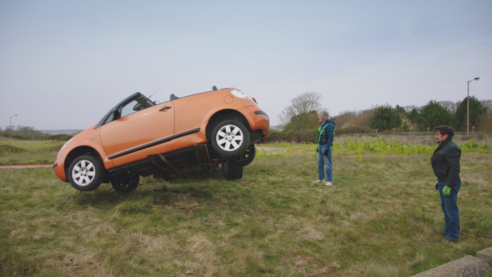 The Grand Tour Presents: Carnage A Trois sees the presenters catapult a French car back to France