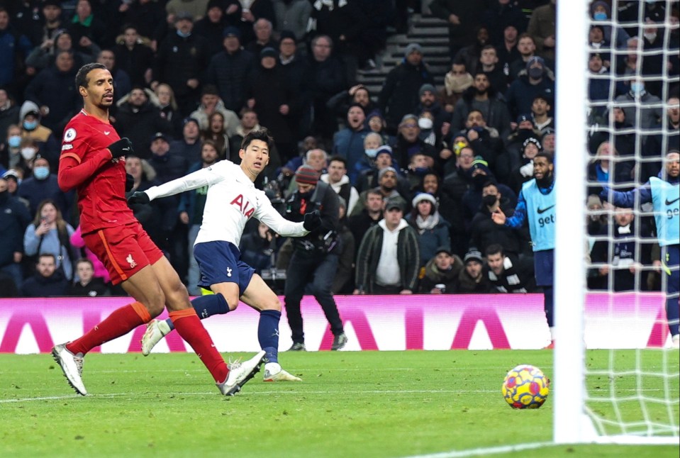 Son pounced on Alisson's mistake to make it 2-2