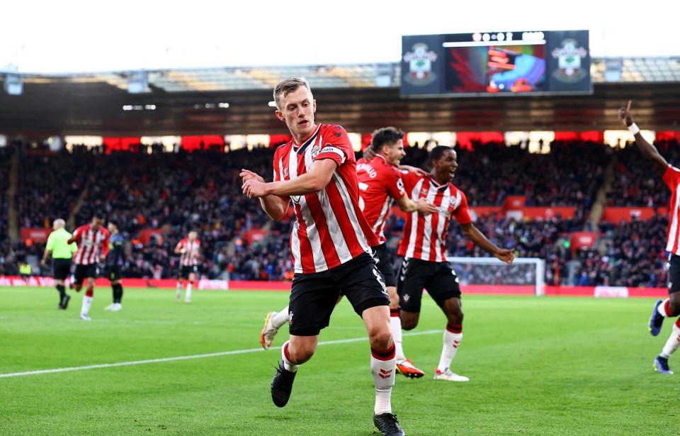 James Ward-Prowse opened the deadlock for Southampton on 25 minutes