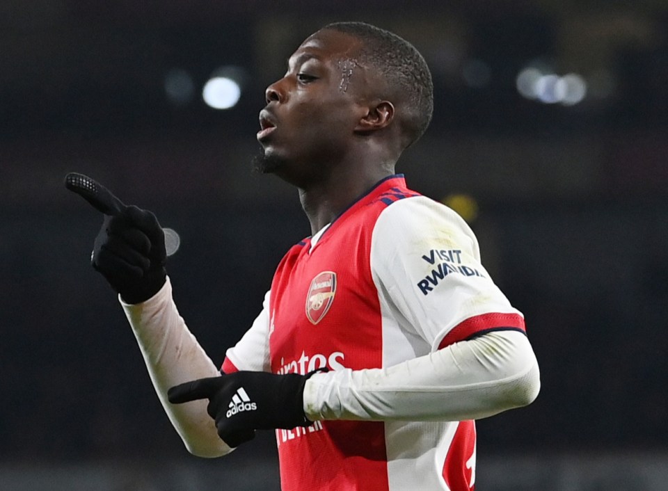 Nicolas Pepe was also on the score sheet at the Emirates