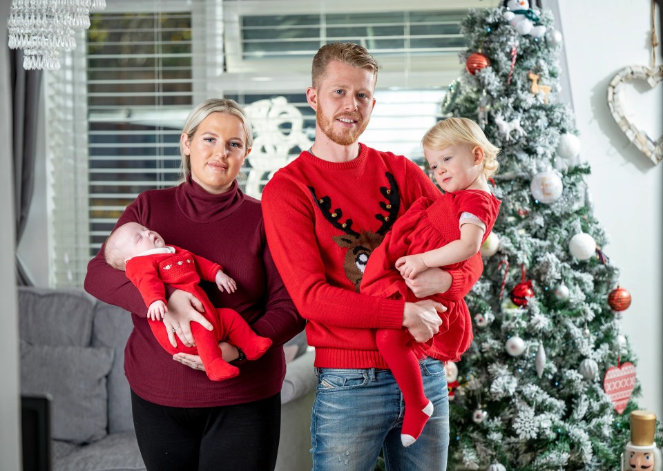 Saskia, pictured with baby Betsy, Eliza and partner Lee, said: 'Our NHS is so incredible and I will forever be grateful for giving me the chance to carry on doing my favourite job in the world — being a mum'