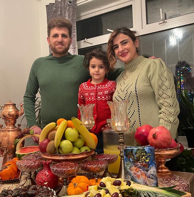 Mehdi with his wife, Elnaz, and their daughter, Elyza