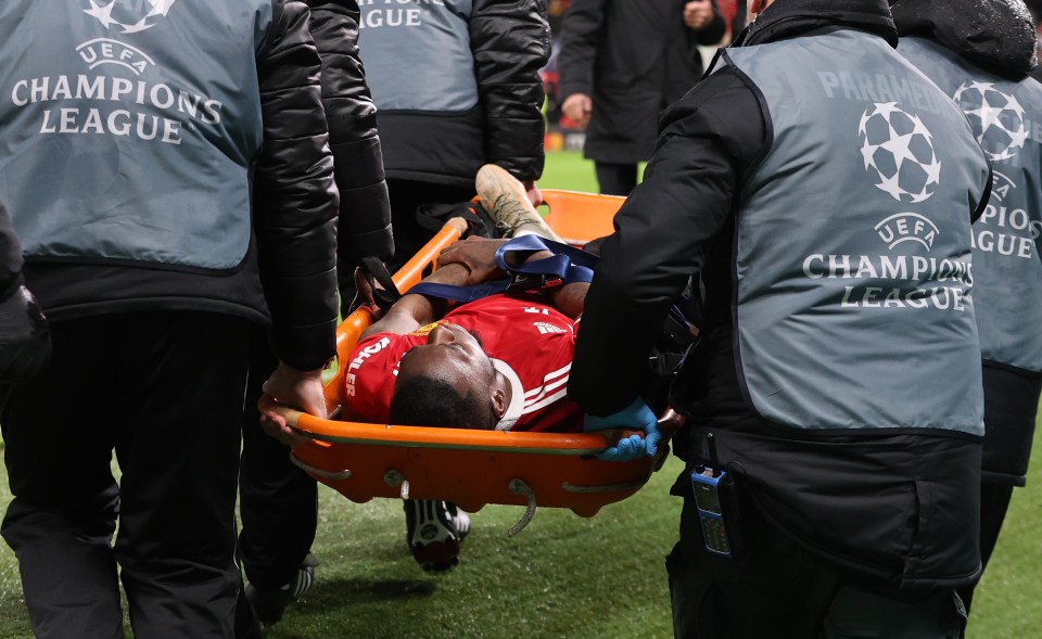 Aaron Wan-Bissaka was taken off on a stretcher midweek