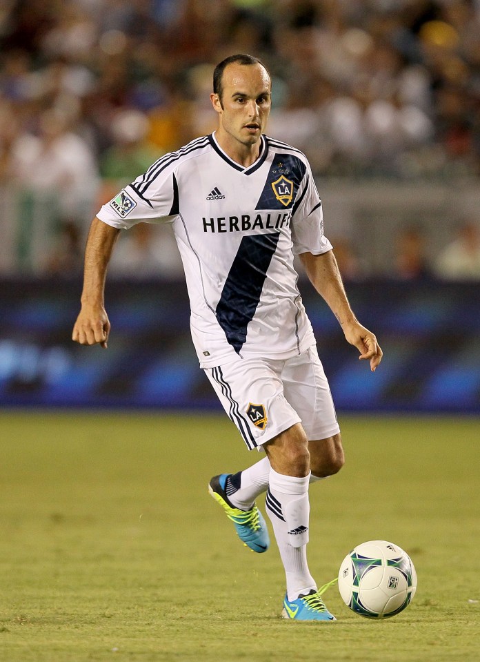 Landon Donovan pictured playing for LA Galaxy in 2013