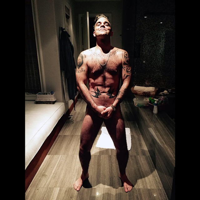 It’s not just women who have posed naked – as Robbie Williams proved