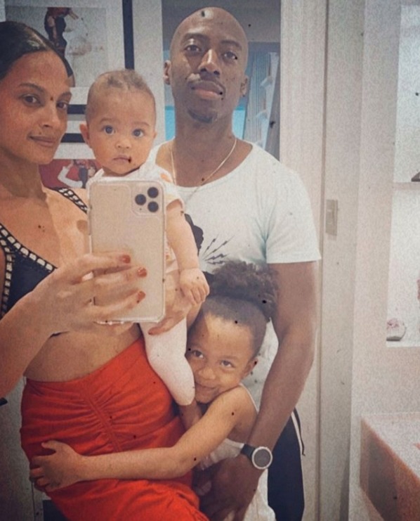 Alesha Dixon with her husband Azuka Ononye and their daughters