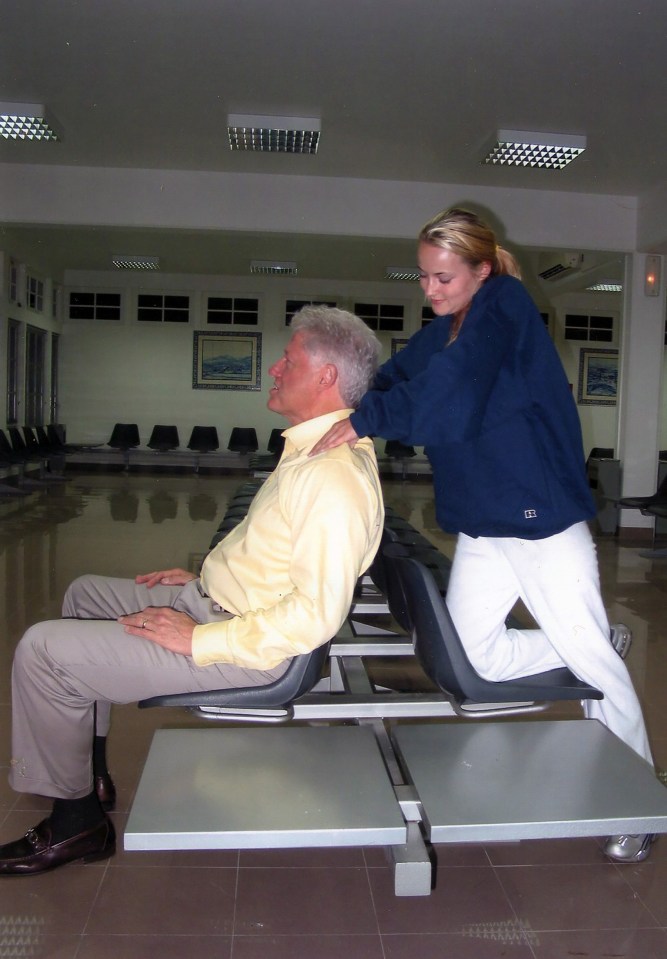 Chauntae seen giving a massage to Bill Clinton but she insisted he was a 'gentleman'